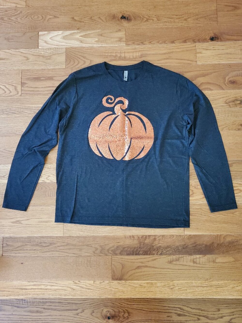Long Sleeve Sequin Pumpkin Shirt